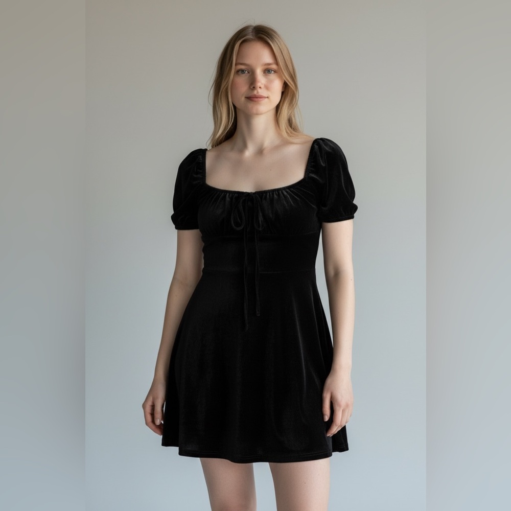 Gemma & Olivia Black Velvet Dress (Size 12)